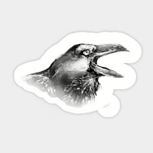 Handpainted Crow Sticker